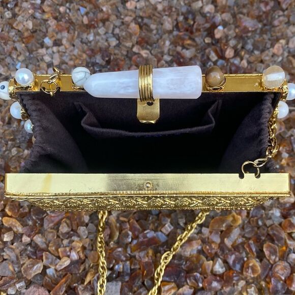 NWOT Ramla Prestige Crossbody/Clutch Bag w/Opal Gemstones Handmade in Morocco - Picture 3 of 13